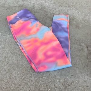 Reebok Rainbow sherbert tie dye workout tights